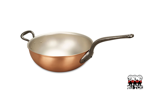 Luksusowy miedziany wok Falk Classic z żeliwnym uchwytem, 3 litry