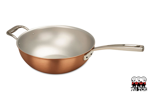 Miedziany wok Falk Signature z wkładem do gotowania na parze, 4,5 litra, Ø 28 cm.