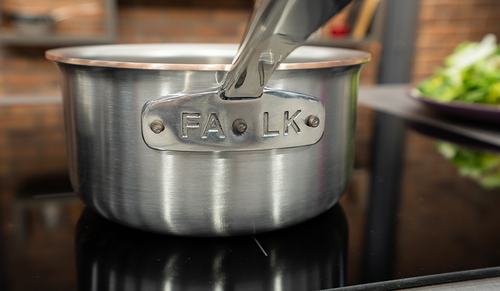 Rondelek Falk Copper Core stalowo-miedziany, 1,35 litra, na kuchence indukcyjnej.