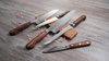 Japoński nóż kucharza Suncraft Gyuto 21 cm z serii Senzo Universal na stole.