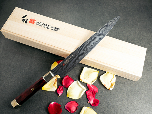 Nóż Sujihiki Mcusta Zanmai Ultimate Aranami z 33-warstwowej stali VG-10, 24 cm