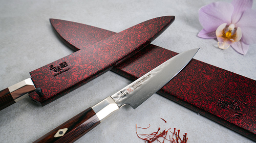 Saya do noża Gyutoh 24 cm, Mcusta Zanmai, drewno czerwonej magnolii, elegancki design