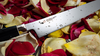 Japoński nóż Santoku Mcusta Zanmai Revolution Green, stal SPG2, 18 cm.