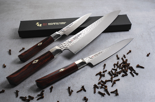 Sujihiki Mcusta Zanmai Supreme Hammered - nóż do sushi, 24 cm, damasceński, twardość 61