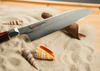 Nóż kucharza Mcusta Zanmai Gyuto Supreme Ripple na piasku z muszlami