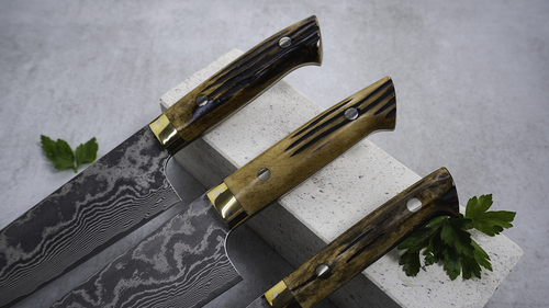 Mistrzowski nóż Santoku Takeshi Saji VG-10, 18 cm, 61-warstwowy, seria YBB.