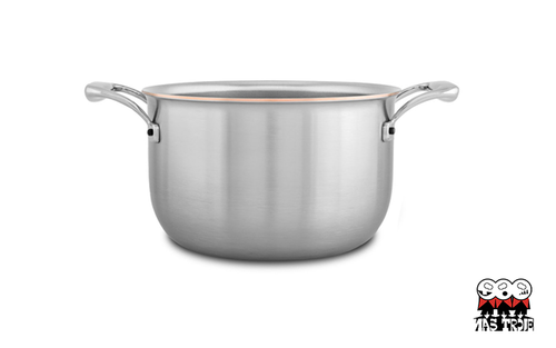 Garnek Copper Core Falk z miedzi i stali, 5,8 litra, elegancki i funkcjonalny.