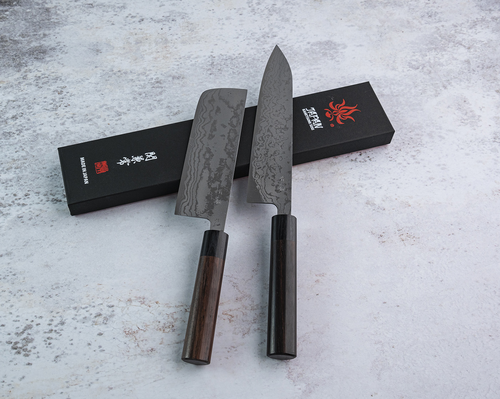 Japoński nóż Bunka Zen-Bokashi Kanetsune stal Aogami 2