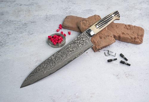 Nóż Gyuto Takeshi Saji WBB R2, 24 cm, damasceńska stal