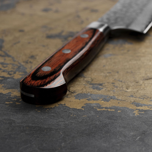 Nóż Santoku Sakai Takayuki Hammered 18 cm, elegancja stali VG-10