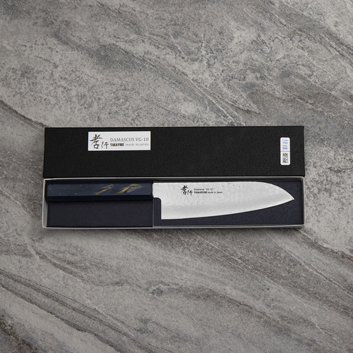 Japoński nóż Santoku Sakai Takayuki Urushi Saiseki, stal VG-10, elegancja i precyzja.
