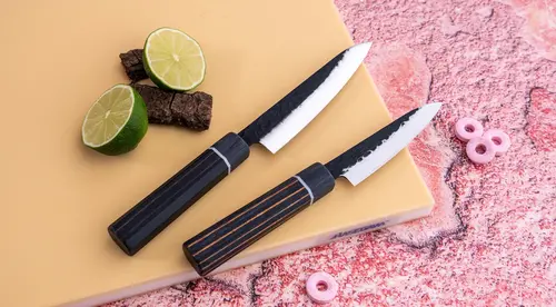 Nóż Shotoh 13 cm, Suncraft Senzo Finest, stal SPG STRIX, na desce