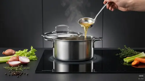 Stalowy garnek Demeyere 5-PLUS z technologią 5-Ply, 1,5 l, na indukcji.