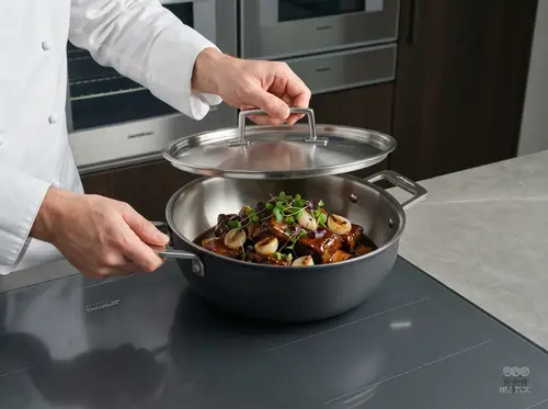 Demeyere Black 5 stalowo-ceramiczna patelnia do duszenia Ø 24 cm