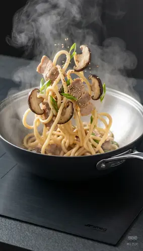 Stalowo-ceramiczny wok Demeyere Black 5 z technologią 5-Ply, srebrzysto-czarny, Ø 30 cm.