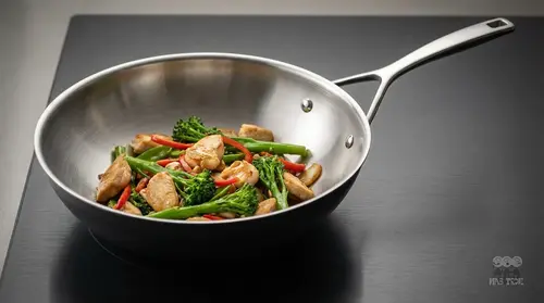 Stalowo-ceramiczny wok Demeyere Black 5 z technologią 5-Ply, Ø 30 cm.