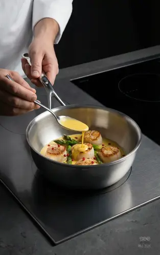 Demeyere Atlantis - stalowa patelnia sauté, idealna do duszenia i smażenia.