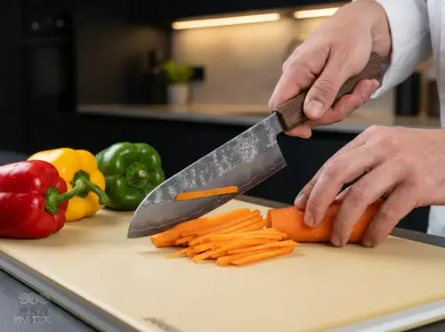Japoński nóż Santoku Suncraft Senzo Retro do krojenia warzyw