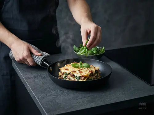 Patelnia Scanpan Pro SB+ tytanowo-ceramiczna z lasagne
