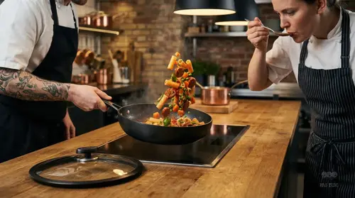 Scanpan Pro SB+ tytanowo-ceramiczna patelnia Ø 28 cm w kuchni szefa