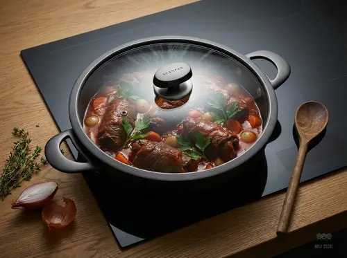 Scanpan Pro SB+ patelnia z pokrywką na kuchence, tytanowo-ceramiczna, czarna, 32 cm