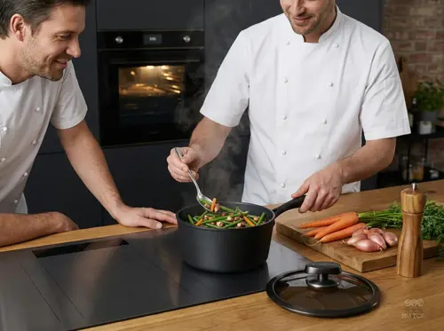 Scanpan Pro SB+ rondel 1,8 L z warzywami w kuchni