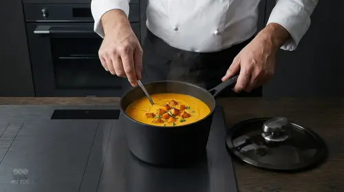 Tytanowo-ceramiczny rondel Scanpan Pro SB+ z pokrywką, 2,5 l, czarny.