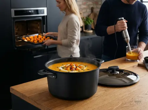 Tytanowo-ceramiczny garnek Scanpan Pro SB+ z pokrywką, 4,8 litra, czarny