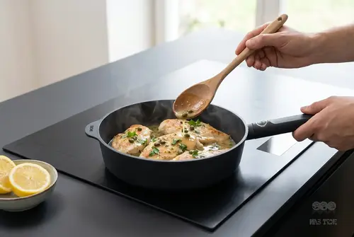 Patelnia tytanowa WOLL Eco Logic QXR z powłoką nieprzywierającą, Ø 24 cm, na kuchni indukcyjnej