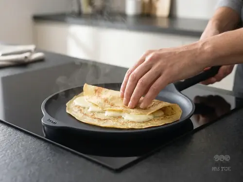 Tytanowa patelnia Eco Logic QXR WOLL z nieprzywierającą powłoką do naleśników, Ø 26 cm, czarna.