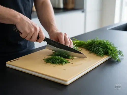 Senzo Finest Suncraft Gyuto 21 cm – japoński nóż kucharza SPG STRIX do szatkowania na desce w kuchni