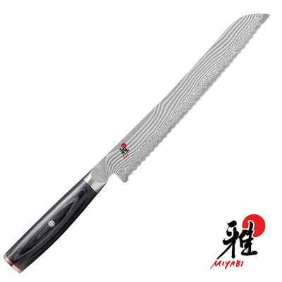 5000 FCD - 49-warstwowy, damasceński japoński nóż do pieczywa 24 cm, Miyabi
