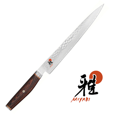 6000 MCT - Mistrzowski nóż do sushi Sujihiki ze stali młotkowanej, 24 cm, Miyabi