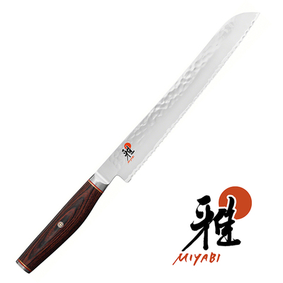 6000 MCT - Mistrzowski nóż do pieczywa ze stali młotkowanej, 24 cm, Miyabi