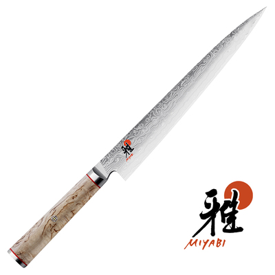 5000 MCD - 100-warstwowy, mistrzowski damasceński nóż do sushi i sashimi, Sujihiki, 24 cm, Miyabi