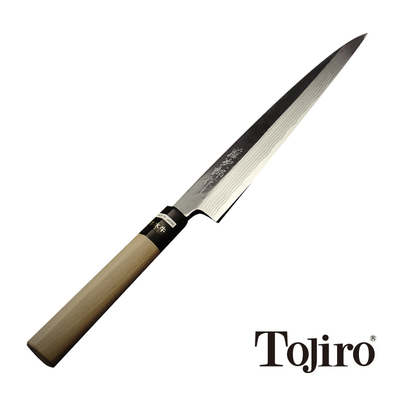 Aogami Damast - Japoński, ręcznie kuty wielowarstwowy nóż Yanagi Sashimi, 30 cm, Tojiro