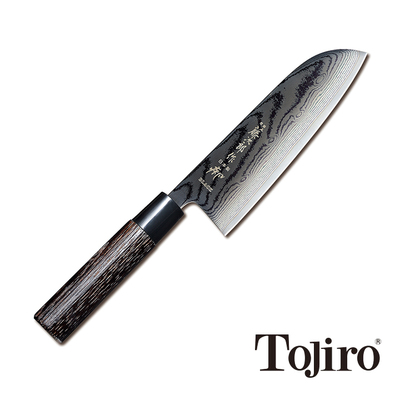 Shippu Black - Czerniony 63-warstwowy, japoński nóż Santoku, 16,5 cm, Tojiro