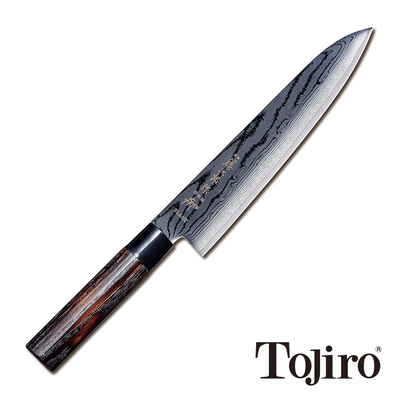 Shippu Black - Czerniony 63-warstwowy, japoński nóż kucharza, Gyuto, 24 cm, Tojiro