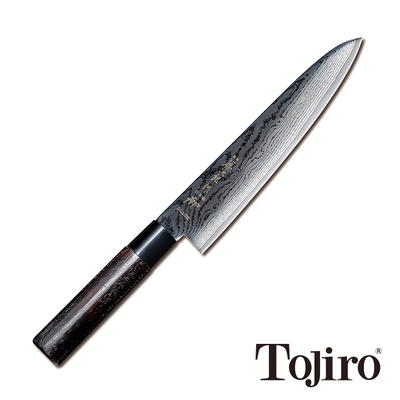 Shippu Black - Czerniony 63-warstwowy, japoński nóż kucharza, Gyuto, 21 cm, Tojiro