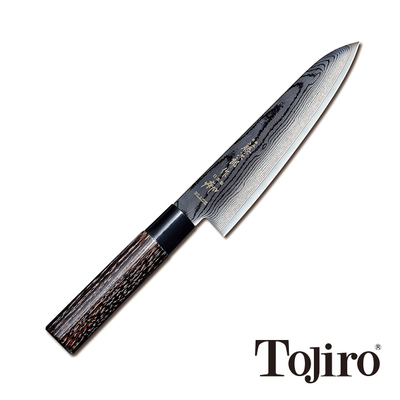 Shippu Black - Czerniony 63-warstwowy, japoński nóż kucharza, Gyuto, 18 cm, Tojiro