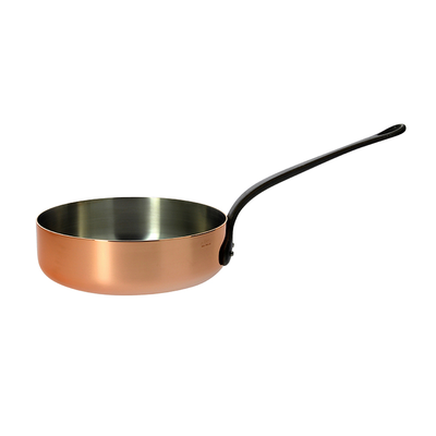 Inocuivre First Classe - Miedziana patelnia szefa kuchni z żeliwnym uchwytem Ø 24 cm, De Buyer