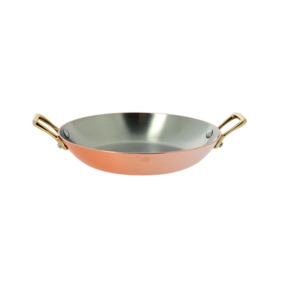 Inocuivre VIP - Miedziana patelnia do serwowania, mosiężne uchwyty, Ø 20 cm, De Buyer