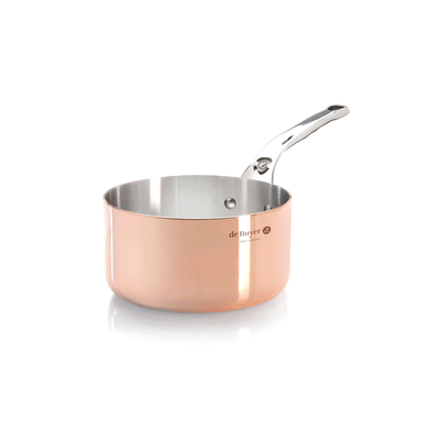 Prima Matera - Miedziany rondel na indukcję, stalowy uchwyt, 1,8 litra, Ø 16 cm, De Buyer
