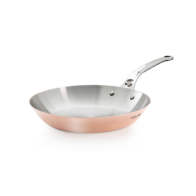 Prima Matera - Miedziana patelnia na indukcję, stalowy uchwyt, Ø 28 cm, De Buyer