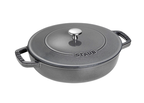 Graphite Grey - Głęboka, żeliwna patelnia Chistera z pokrywą, Ø 28