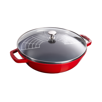 Cherry - Wok żeliwny, nieprzywierająca glazura, 4,4 l, Ø 30 cm, Staub