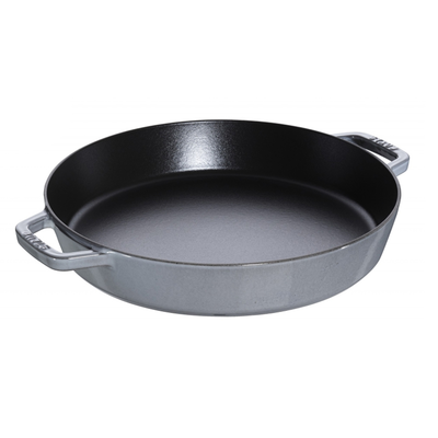Graphite Grey - Żeliwna, głęboka patelnia do smażenia i serwowania, Ø 34 cm, Staub