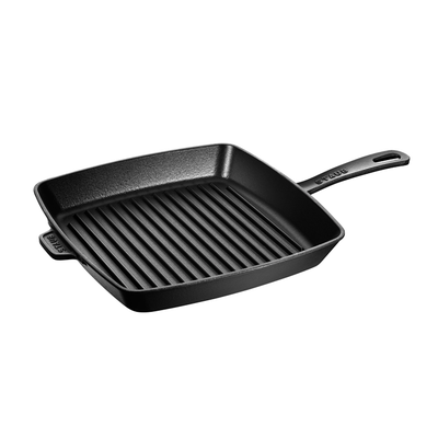 Black - Żeliwna patelnia American grill; nieprzywierająca glazura, 30 x 30 cm, Staub