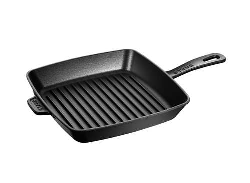 Black - Żeliwna patelnia American grill; nieprzywierająca glazura, 26 x 26 cm, Staub