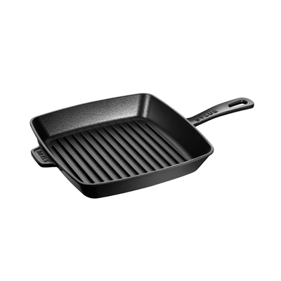 Black - Żeliwna patelnia American grill; nieprzywierająca glazura, 26 x 26 cm, Staub